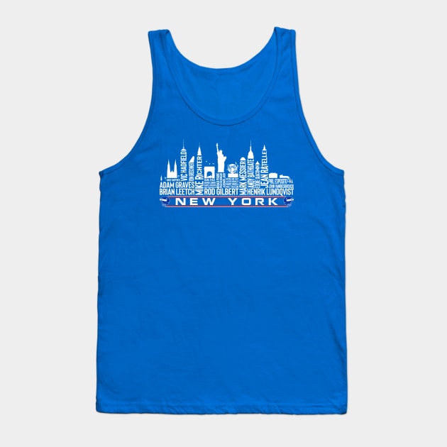 New York Hockey Team All Time Legends, New York City Skyline Tank Top by Legend Skyline